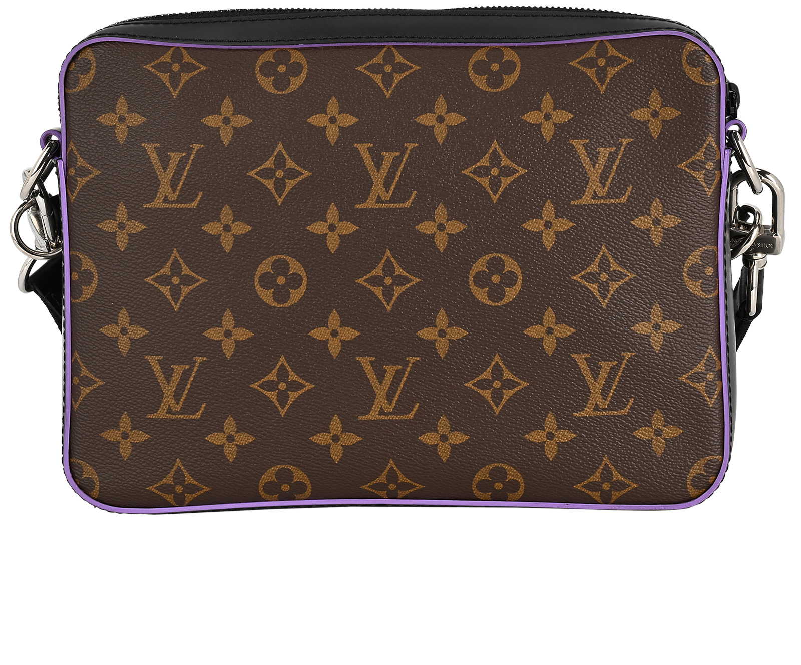 Trio Messenger, &pound;1,400, Handbags, Brown/Purple, Canvas, Back view